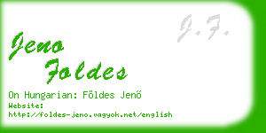 jeno foldes business card