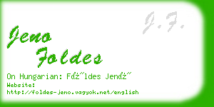 jeno foldes business card